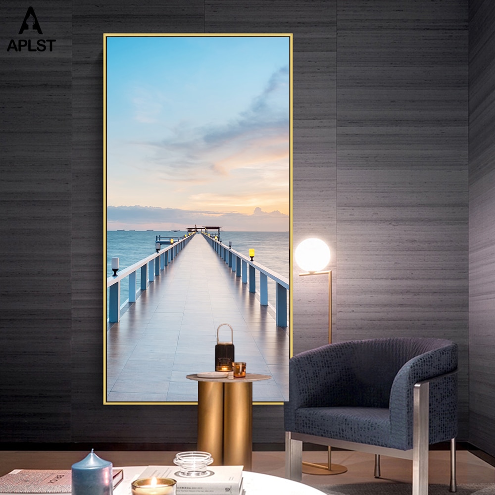 Sunrise-Sea-Ocean-Canvas-Prints-Marina-Wood-Bridge-Wall-Mural-Posters-Modern-Large-Picture-for-Living-4.jpg
