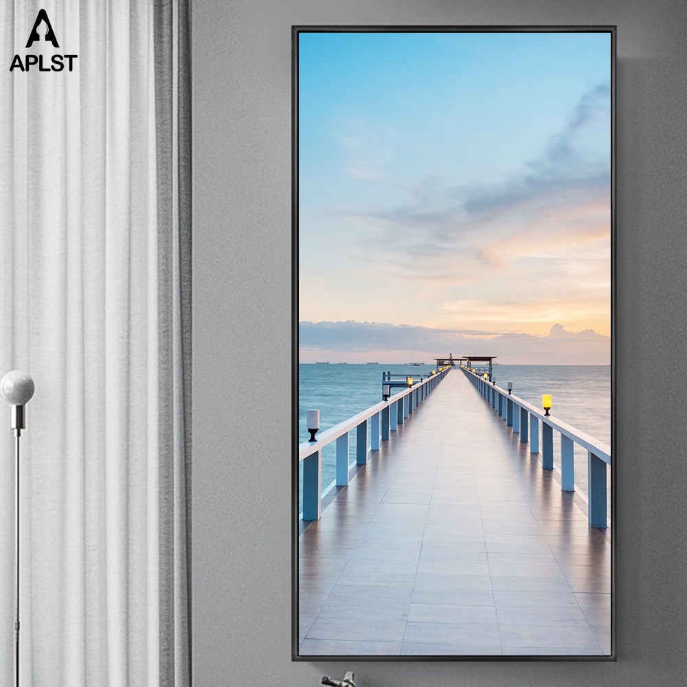 Sunrise-Sea-Ocean-Canvas-Prints-Marina-Wood-Bridge-Wall-Mural-Posters-Modern-Large-Picture-for-Living.jpg