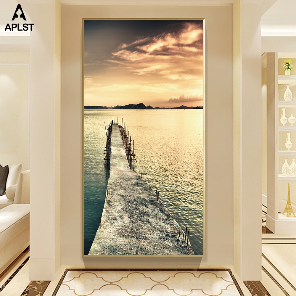 Sunset-Landscape-Print-Painting-On-Canvas-Bridge-Sea-Ocean-Posters-Modern-Wall-Art-Picture-Home-Decor.jpg