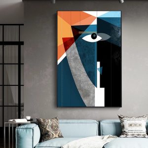Abstract Splice Face Canvas Painting Modern Posters Print Geometric Wall Art Nordic Pictures For Living Room Bedroom Decoration