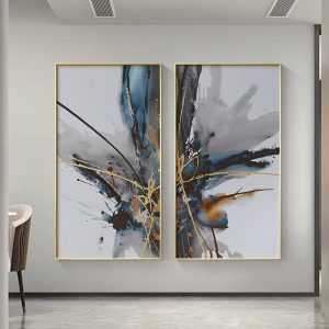 Nordic Watercolor Ink Abstract Lines Art Painting Modern Home Wall Poster Print Scandinavian Wall Pictures for Living Room