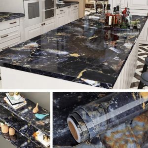 Oil-proof Marble Wall Sticker Paper Waterproof PVC Wallpapers Self Adhesive Kitchen Bedroom Living Room TV Background Decoration SPL