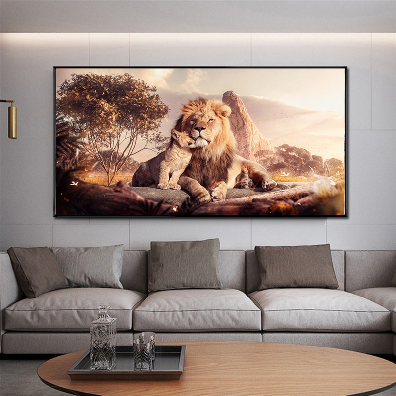 Mom-and-Baby-Lions-Canvas-Paintings-On-the-Wall-Posters-And-Prints-Animal-Canvas-Art-Pictures-2.jpg