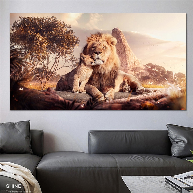 Mom-and-Baby-Lions-Canvas-Paintings-On-the-Wall-Posters-And-Prints-Animal-Canvas-Art-Pictures-3.jpg