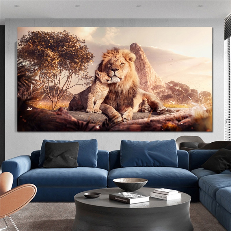 Mom-and-Baby-Lions-Canvas-Paintings-On-the-Wall-Posters-And-Prints-Animal-Canvas-Art-Pictures-4.jpg