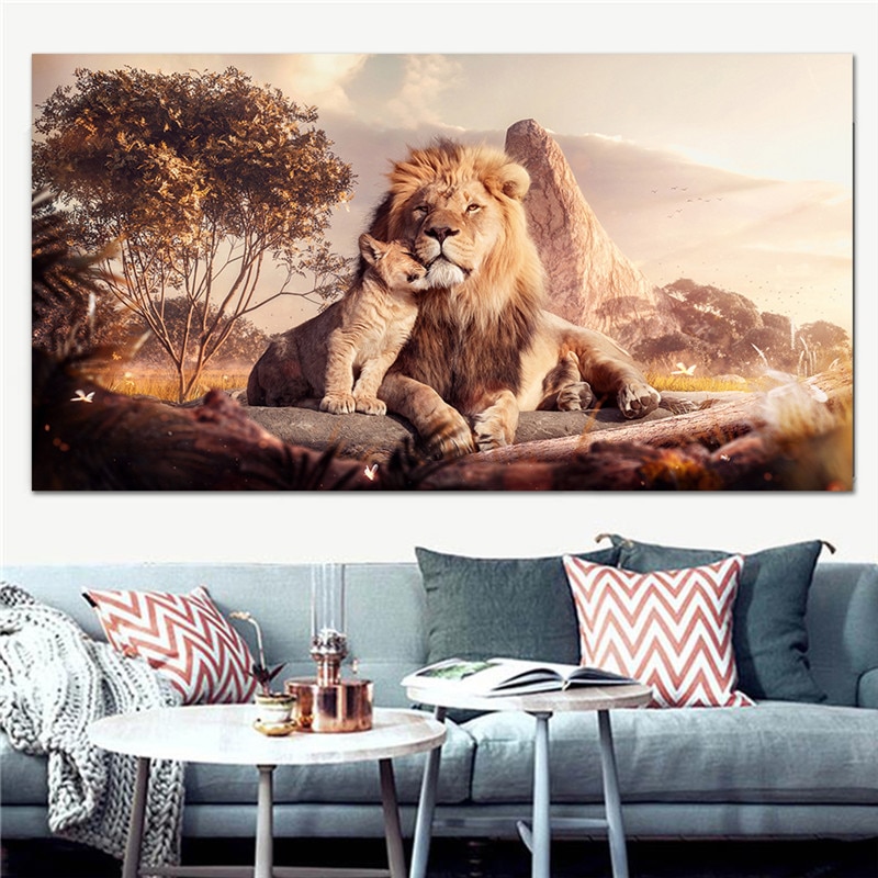 Mom-and-Baby-Lions-Canvas-Paintings-On-the-Wall-Posters-And-Prints-Animal-Canvas-Art-Pictures-5.jpg