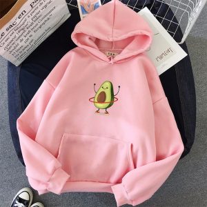 Winter Funny Avocado Printed Women Hoodies Fashion Harajuku Long Sleeve Sweatshirts Kawaii Streetwear Poleras Mujer Tops Female