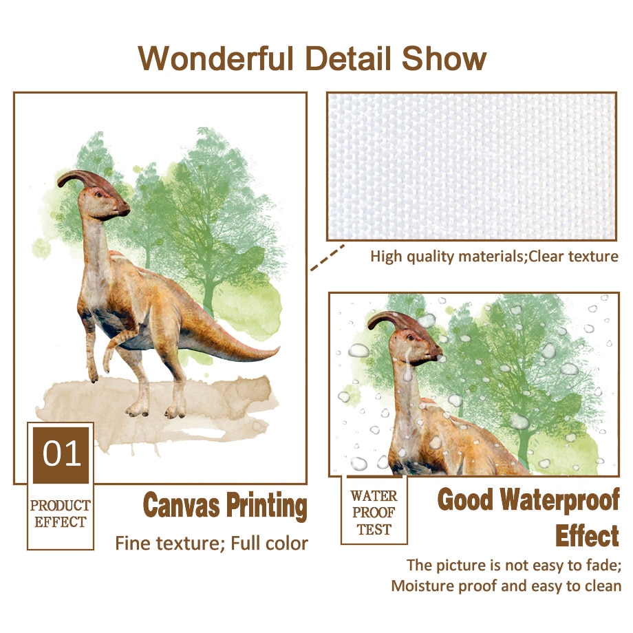 Jurassic-Safari-Dinosaur-Tyrannosaurus-Stegosaurus-Wall-Art-Canvas-Painting-Posters-And-Prints-Wall-Pictures-Kids-Boy-3.jpg