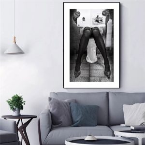Canvas Painting Catching Up on Reading Poster Photography Black Whit Wall Art Pictures for Living Room Modern Decorative Prins