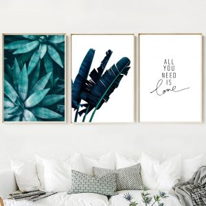 Green Tropical Plant Leaves Wall Art Canvas Prints Nordic Posters And Prints Canvas Painting Wall Pictures For Living Room Decor