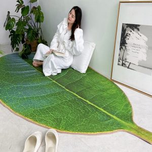 Creative Door Mat Non-slip Leaf Shape Bedroom Sofa Living Room Decoration Simple Fashion Style Entrance Geometric Carpet
