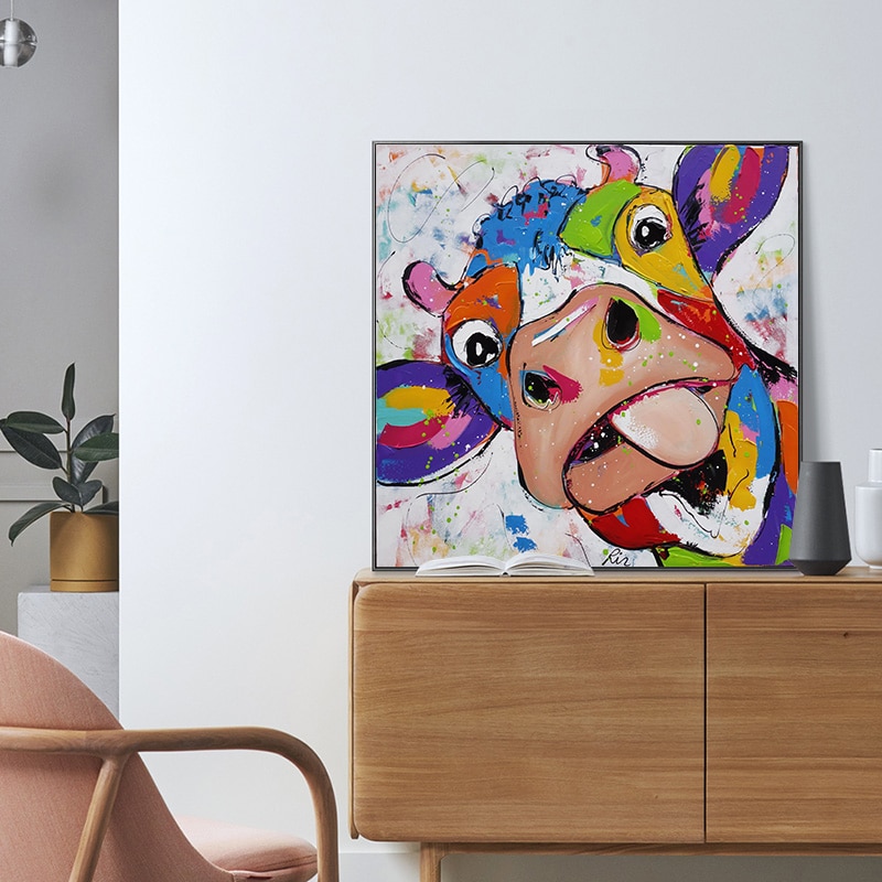 Modern-Abstract-Cute-Funny-Colorful-Cow-Head-Painting-On-Canvas-Wall-Art-Print-Posters-Animal-Pictures-1.jpg