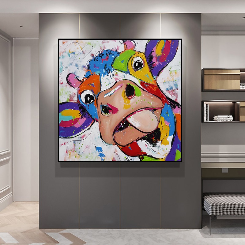 Modern-Abstract-Cute-Funny-Colorful-Cow-Head-Painting-On-Canvas-Wall-Art-Print-Posters-Animal-Pictures-2.jpg