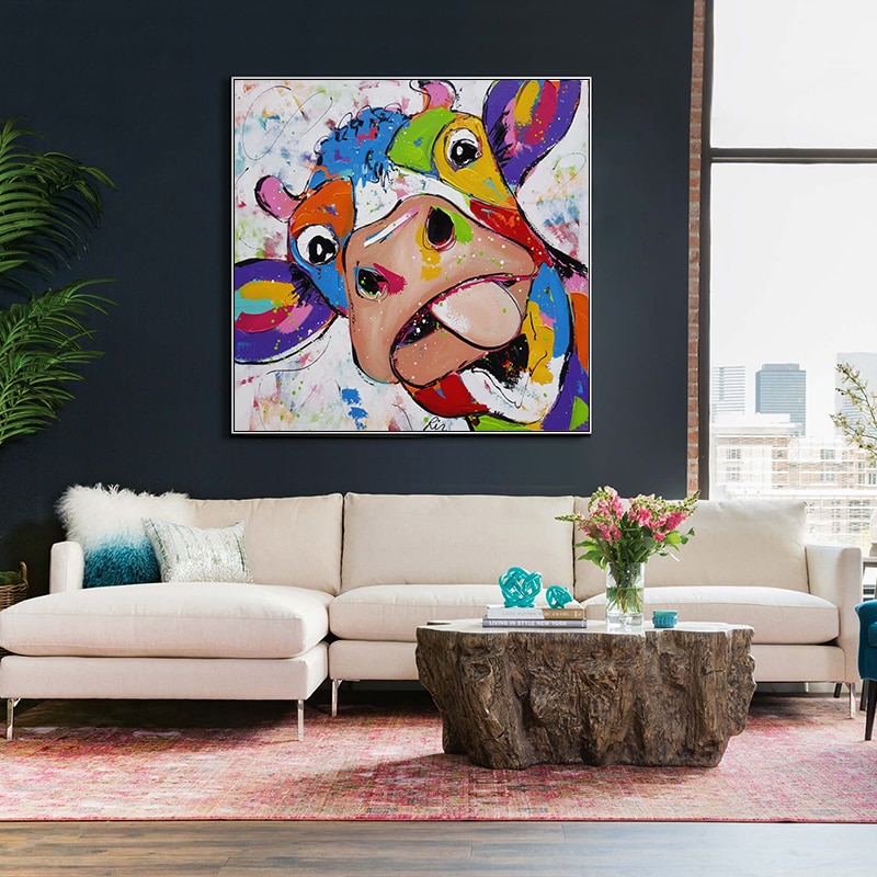 Modern-Abstract-Cute-Funny-Colorful-Cow-Head-Painting-On-Canvas-Wall-Art-Print-Posters-Animal-Pictures-3.jpg