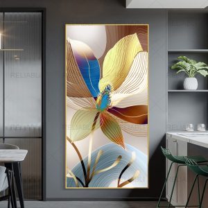Nordic Abstract Flower Picture Canvas Painting Luxury Gold Lines Modern Posters and Prints Wall Picture for Gallery Home Decor Flower 2