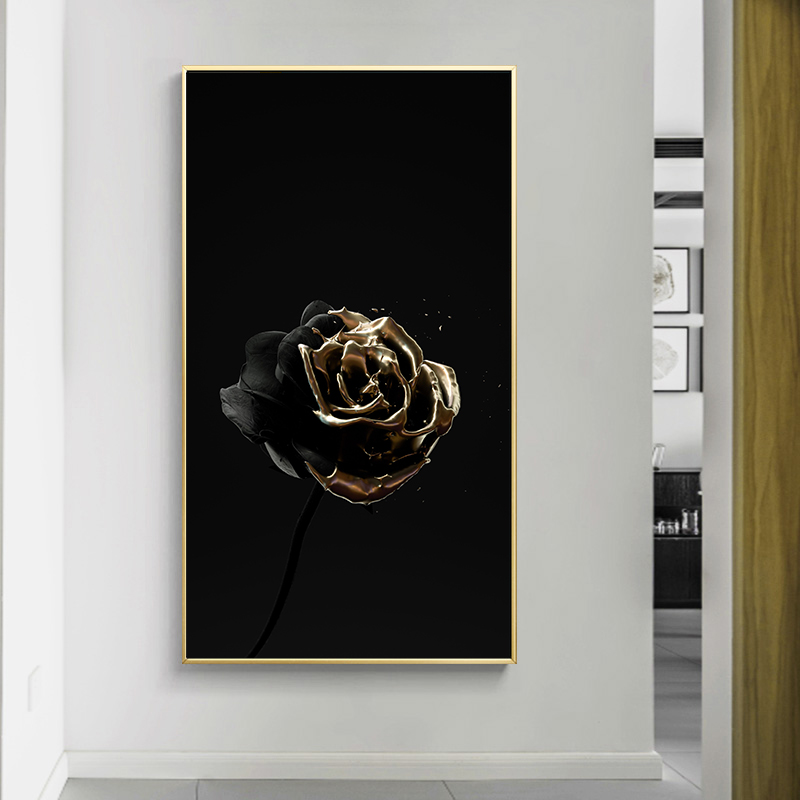 Abstract-Black-Gold-Art-Posters-and-Prints-Golden-Paint-Drip-on-Skull-Rose-Canvas-Painting-Wall-6.jpg