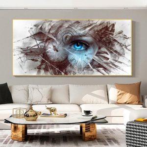Abstract Woman Blue Eye Canvas Painting Figure Wall Art Home Decorative Pictures For Living Room Art Posters and Prints