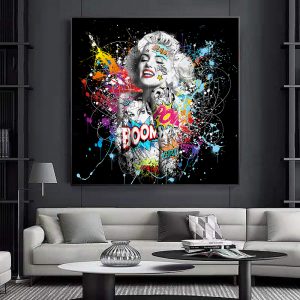 Home Decoration Painting Graffiti Art Marilyn Sexy Portrait Poster Print Pop Art Canvas Painting Wall Pictures Living Room Decor