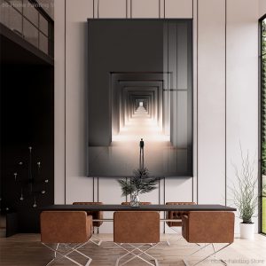 Modern Abstract Lighting Visual Wall Art Building Canvas Painting Posters and Print Wall Picture Aisle Living Room Bedroom Decor