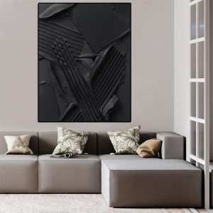 Nordic Canvas Art Painting Wall Art Pure Black Wall Graffiti Canvas Painting Wall Pictures Posters Print for Living Room HD