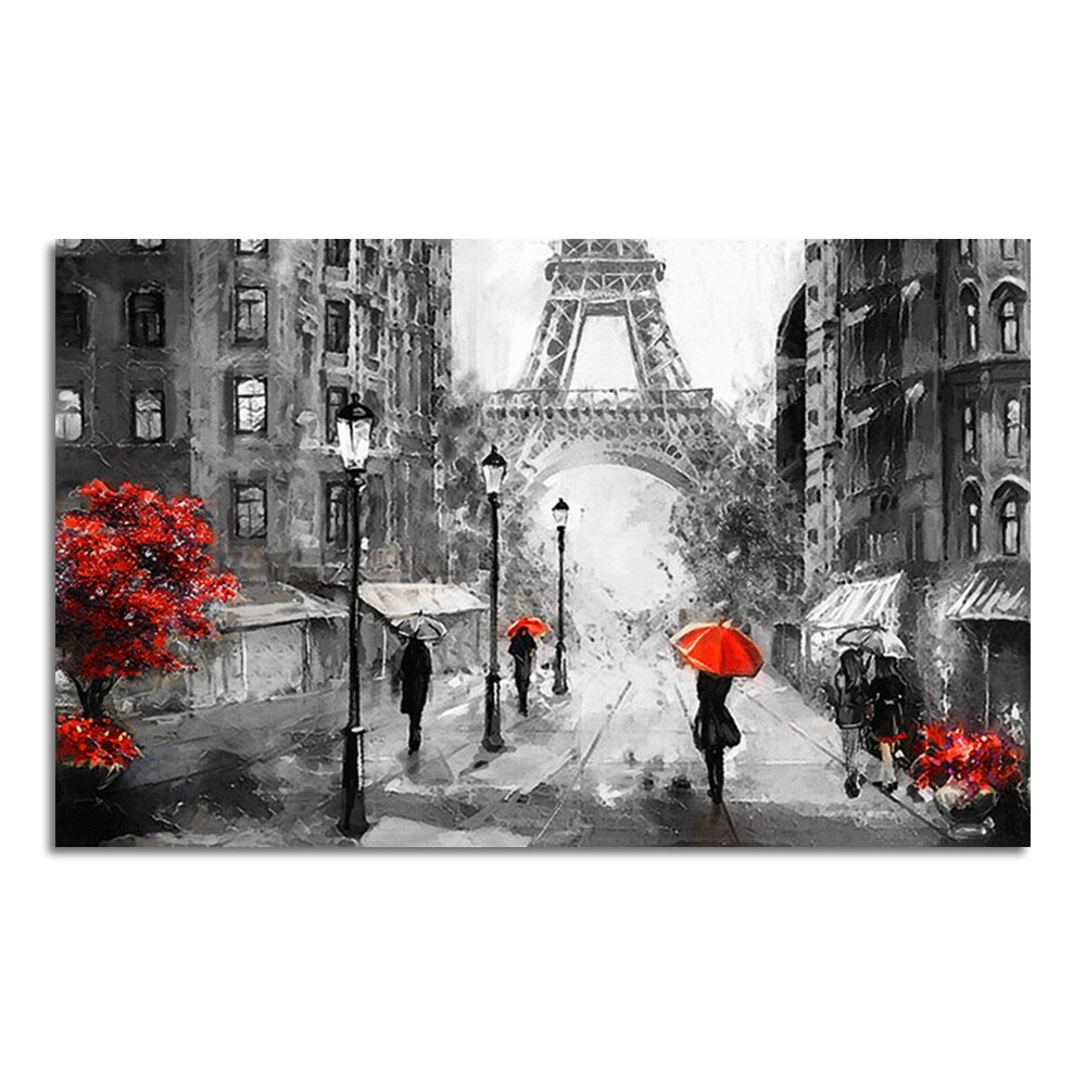 Abstract-Pedestrian-Paris-Eiffel-Tower-Landscape-Canvas-Painting-Poster-Print-Wall-Art-Picture-Modern-Popularity-Home