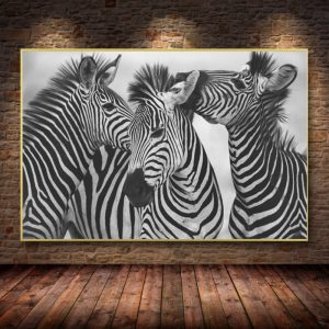 Africa Black and White Zebra Poster Animal Canvas Paintings Posters Print Wall Art Pictures for Living Room Home Decor Unframed
