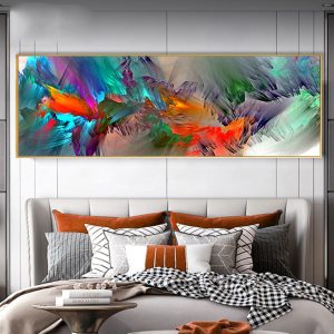 Larger Size Abstract Blue Purple Cloud Posters  Picture Wall Art Canvas Painting For Living Room Home Decor No Frame
