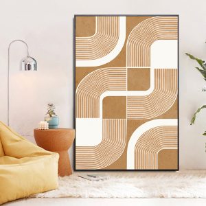 Abstract Bohemia Beige Curve Posters Canvas Painting Wall Art Print Pictures for Bedroom Living Room Interior Home Decoration