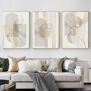 Abstract Modern Block Color Wall Art Geometric Marbling Gold Canvas Painting Poster Prints Minimalist Pictures Home Decoration