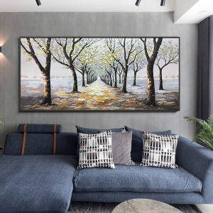 Abstract Canvas Hand Painted Oil Painting Woods Modern Decorative  Home Frameless  Wall Art
