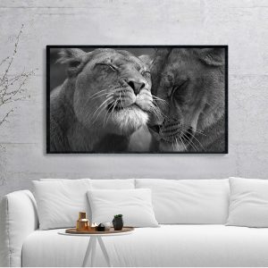 Black and White Africa Lion Wild Animals Canvas Painting Posters and Prints Cuadros Wall Art Pictures For Living Room Home Decor