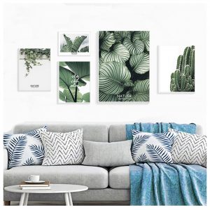 Fresh Green Plant Nordic Poster Multi Combination Canvas Paintings For Living Room Home Decoration Wall Art Pictures No Frame