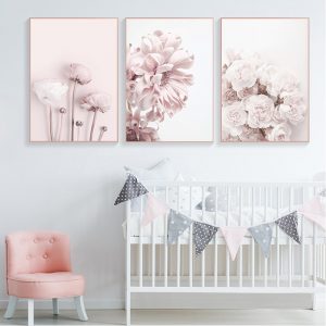 Modern Flower Wall Pictures for Living Room Pink  Unframed   Cuadros Decoracion Salon  Wall Art Painting