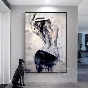 Modern Half Nude Girl Canvas Painting Wall Art Decor Hanging Poster For Living Room