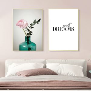 Modern Style Sweet Dreams Beautiful Flower And Vase Canvas Art Painting Posters And Prints Wall Pictures For Living Room Decor