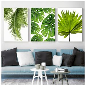 Tropical Banana Leaf Canvas Painting Fresh Palm Leaves Nordic Green Plant Poster Greenery Wall Picture Room Decoration