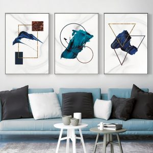 Geometric Abstract Modern Canvas Art Print Poster Wall Painting Home Decor Minimalist Decorative Wall Pictures for Living Room