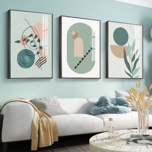 Geometric Line Abstract Leaves Wall Art Canvas Painting Nordic Posters and Prints Modern Pictures for Living Room Home Decor