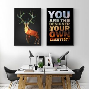 Modern Abstract Deer Picture Wall Art Canvas Painting Quotes Posters and Prints Decorative Wall Pictures Decor for Living Room
