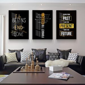 Modern Motivational Black White Quotes Canvas Painting Minimalist Wall Art Posters and prints Decorative Picture for Living Room