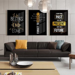 Motivated Quotes Canvas Poster Golden Black Wall Art Painting Nordic Posters and Prints Wall Pictures for Living room Home Decor