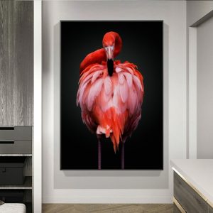 Nordic Animal Modern Pink Flamingo Canvas Painting Posters And Prints Wall Art Pictures For Living Room Interior Home Decoration