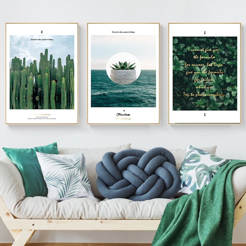 Nordic-Decoration-Green-Leaf-Plant-Wall-Art-Canvas-Painting-Ocean-Poster-Cactus-print-Decorative-Picture-Living.jpg