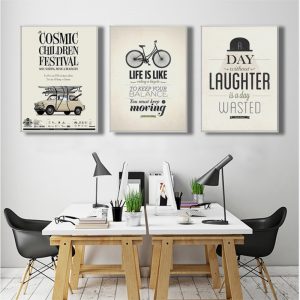 Nordic Poster Car Bike Wall Art Canvas Painting Life Quotes Vintage Posters and prints Wall Pictures for Living Room Home Decor