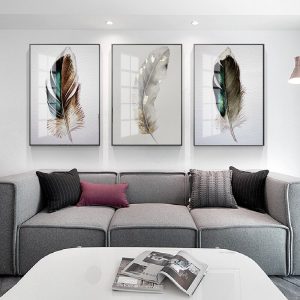 Scandinavian Watercolor Feather Canvas Art Print Abstract Painting Modern Pictures for Living Room Nordic Home Decor Wall Poster