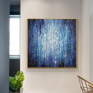Abstract Purple Blue Oil Painting 100% Hand Painted On Canvas Wall Art  Vintage Minimalist Poster Art For Modern Home Decor