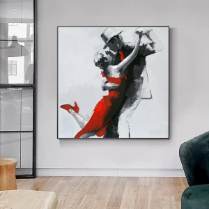 Hand Painted Lover Dancing Oil Painting On Canvas Modern Abstract Wall Art Pictures For Living Room Home Hotel Decoration