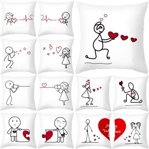 45X45CM Couple Pillowcase Couple Love Pillow Cover Peach Skin Home Bedroom Sofa Cushion Cover Wholesale