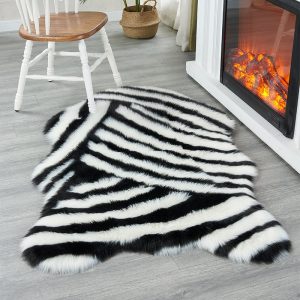 Plush Carpet Living Room Luxury Imitation Wool Rug Bedside Sofa Foot Mat Shopwindow Decor Cushion Tie-dye Grid Fluffy Carpet