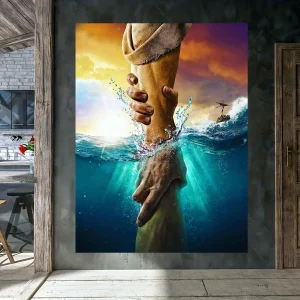 Give Me Your Hand Christian Jesus Canvas Painting Minimalist Wall Art Religion Picture Poster and Prints for Bedroom Home Decor
